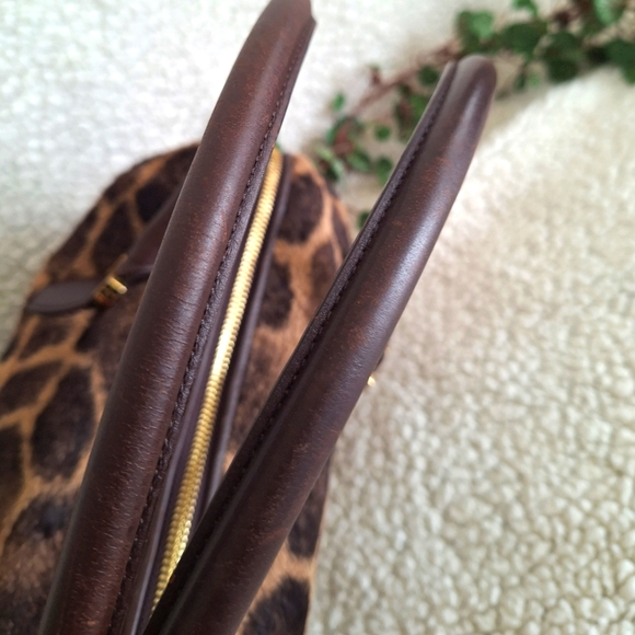 Kate Spade | Giraffe Faux Hair Brown Leather Satchel - Picture 14 of 15